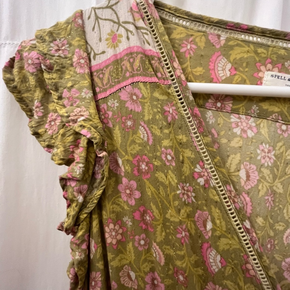 Spell the Gypsy jumpsuit with gold thread